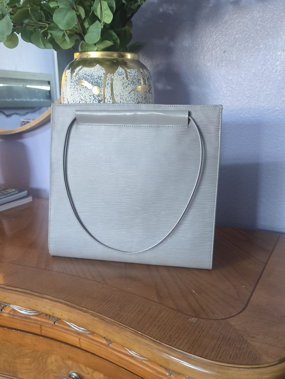 Minimalist Gray Structured Tote Bag - Women's Handbag